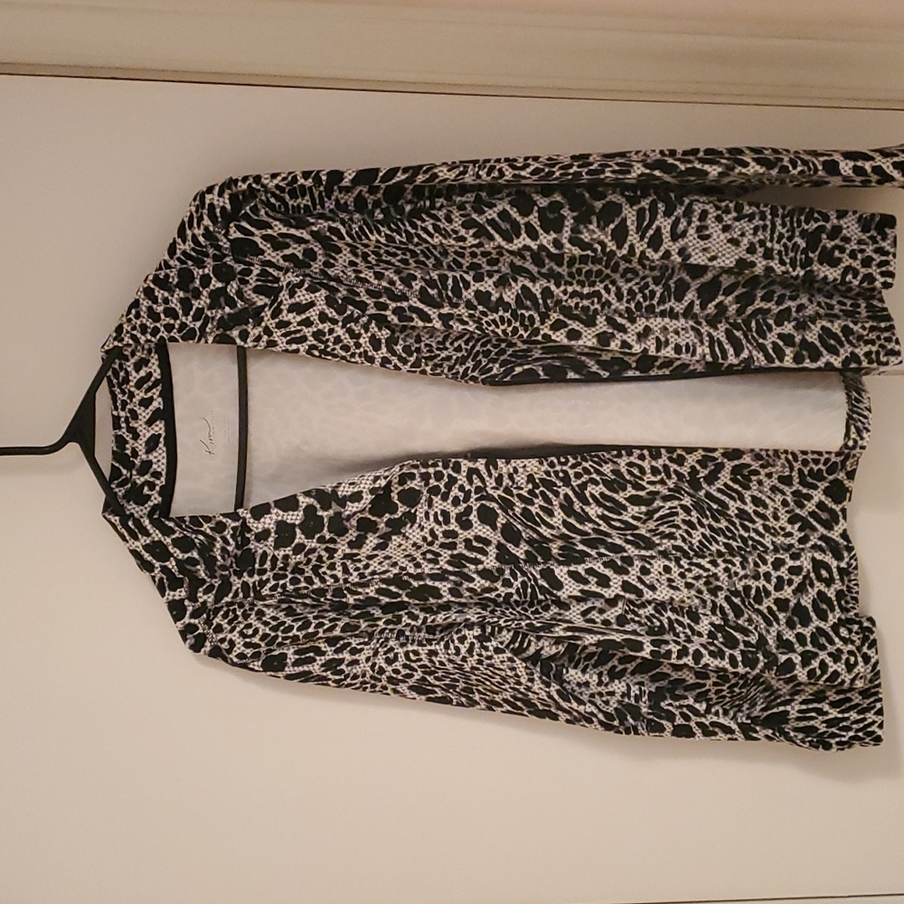 Women's Black and White Jacket.  Size L